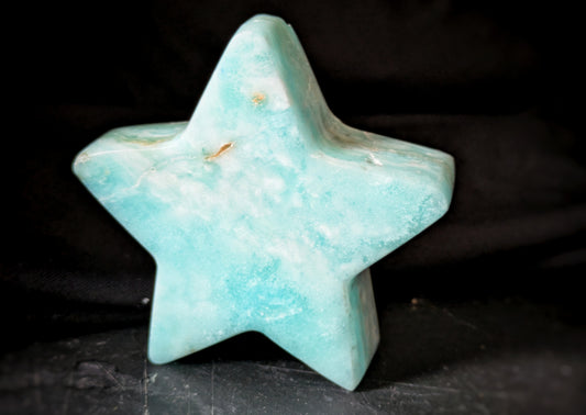 Blue Aragonite Star Carving