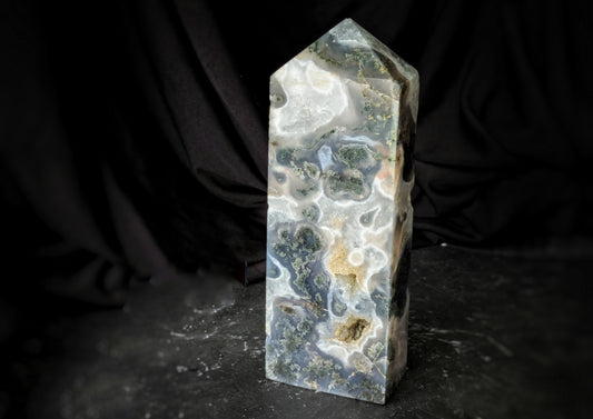 Moss Agate Obelisk 9