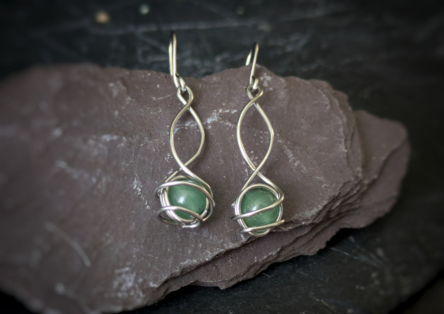 Green Aventurine Dangle Earrings 4
