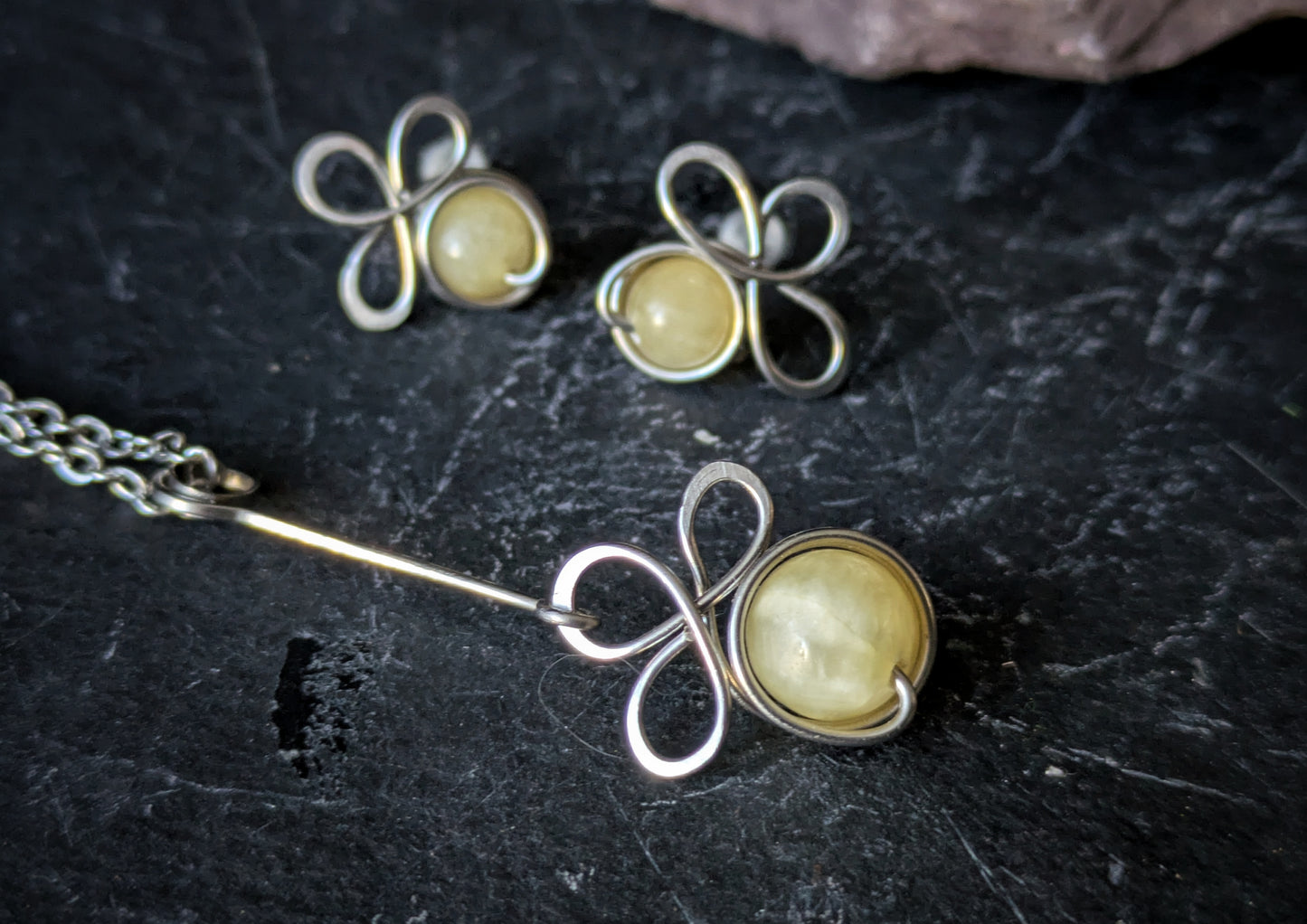 Lemon Calcite Jewellery set 1