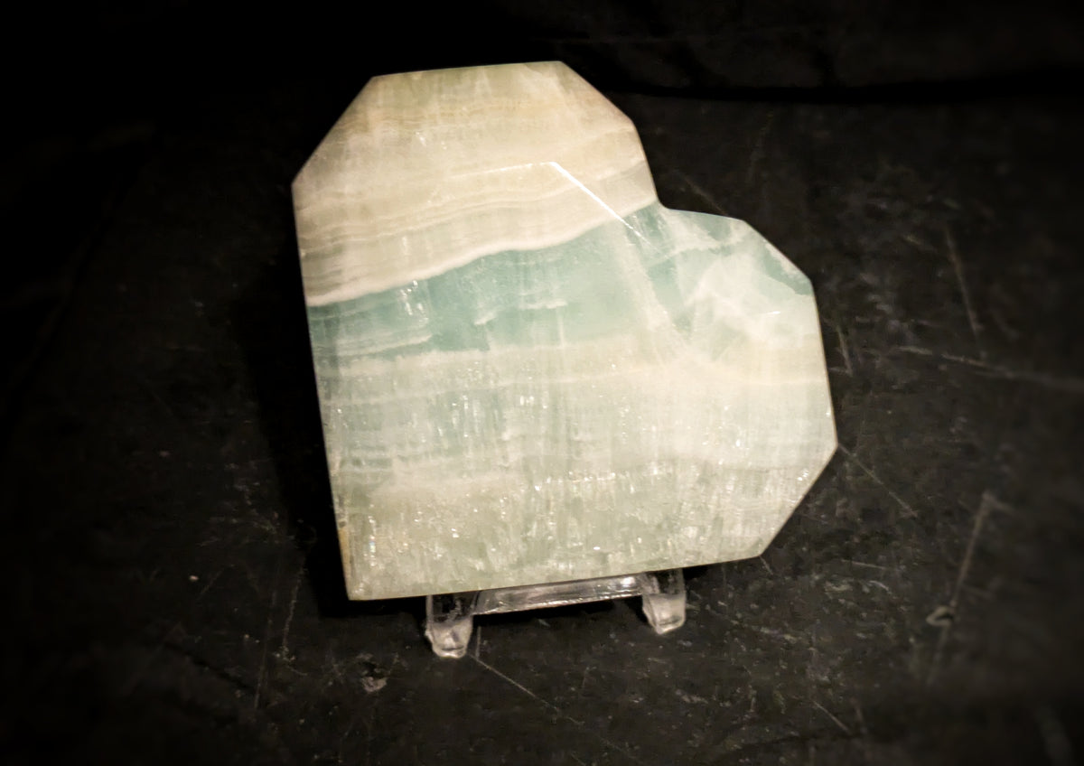 Pistachio Calcite Heart