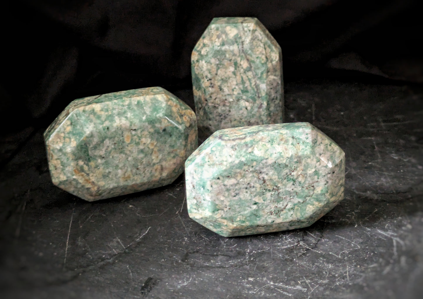 Green Aventurine Faceted Palmstones