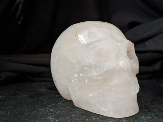 Clear Quartz Skull Carving