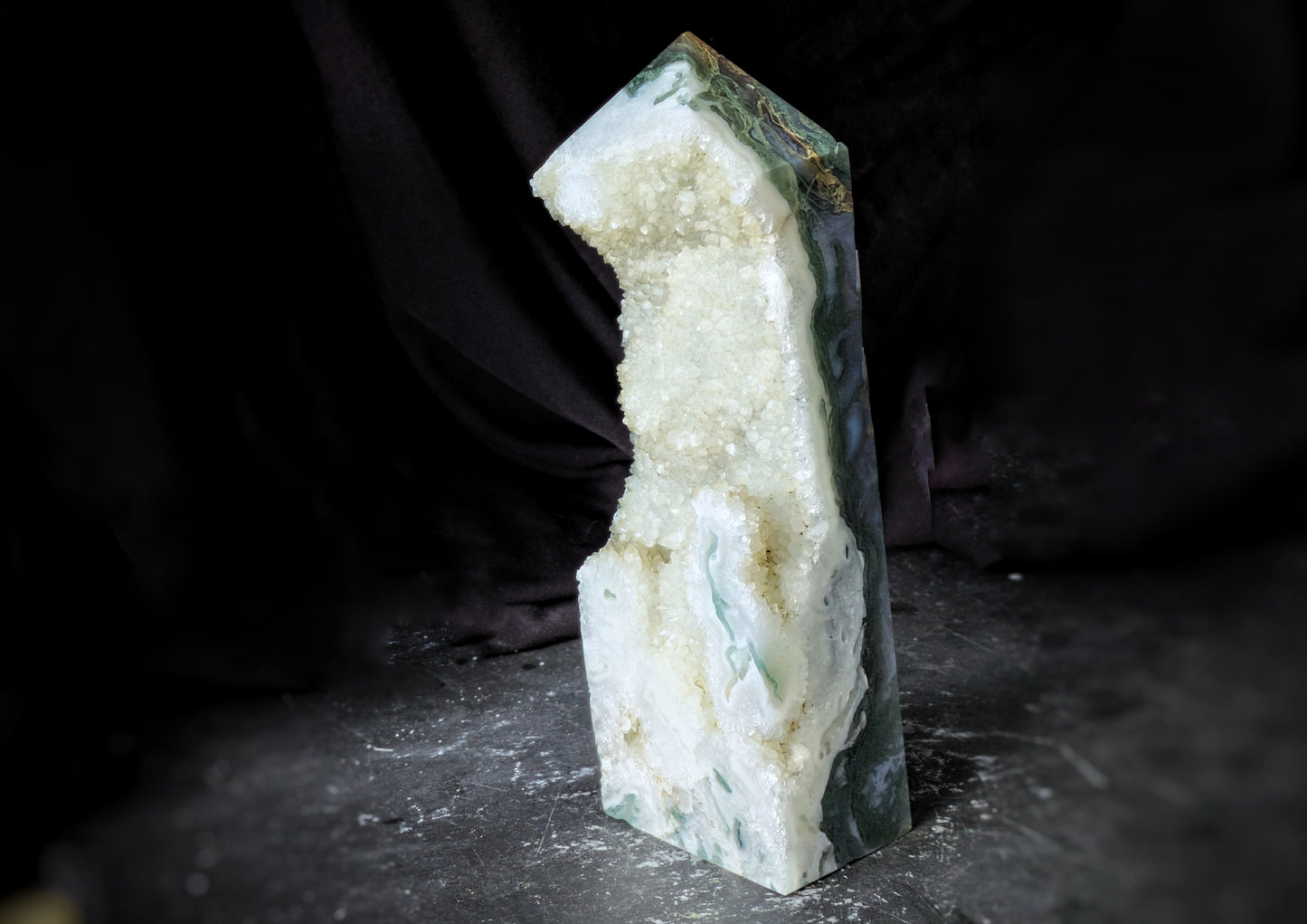 Moss Agate Obelisk 14