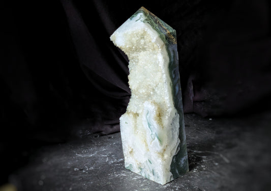 Moss Agate Obelisk 14