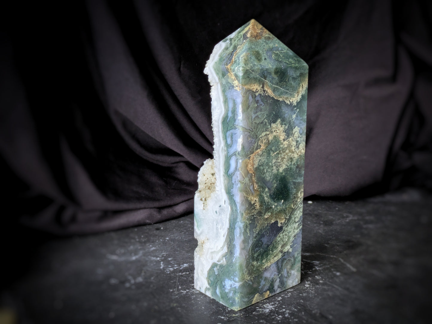 Moss Agate Obelisk 14