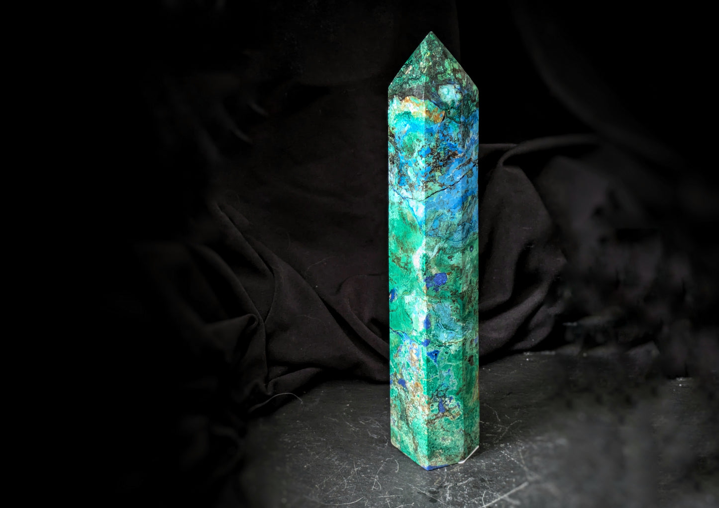 Chrysocolla With Azurite Obelisk 3
