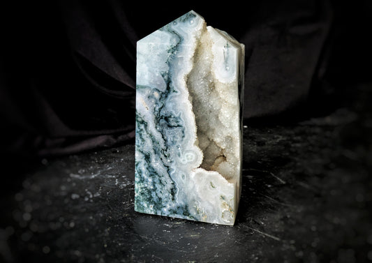 Moss Agate Obelisk 13
