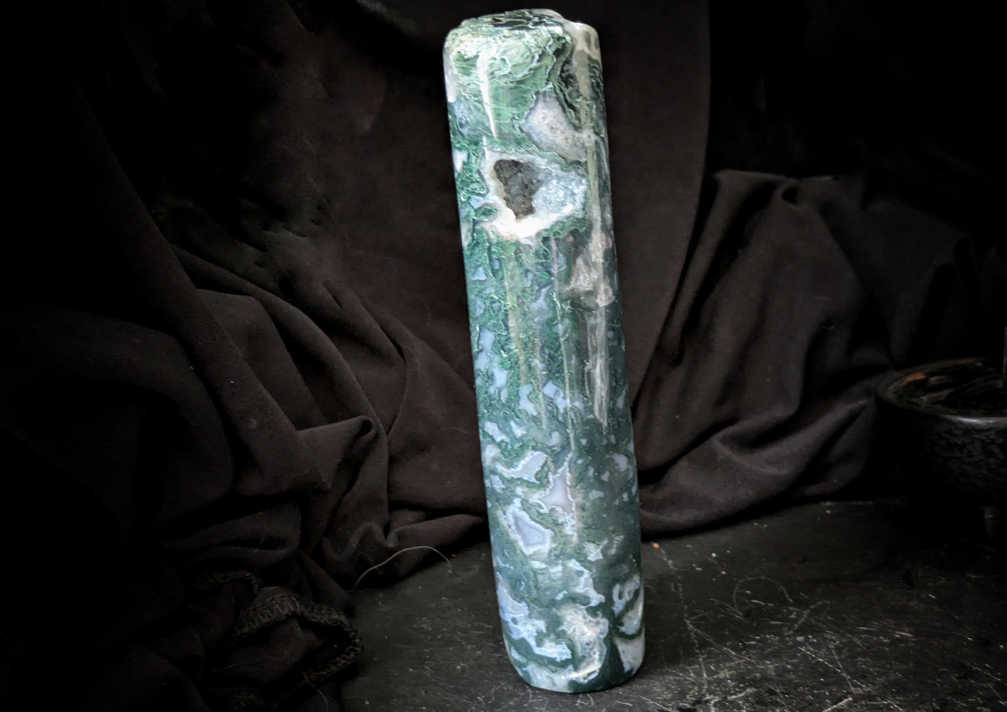 Moss Agate Cylinder 2