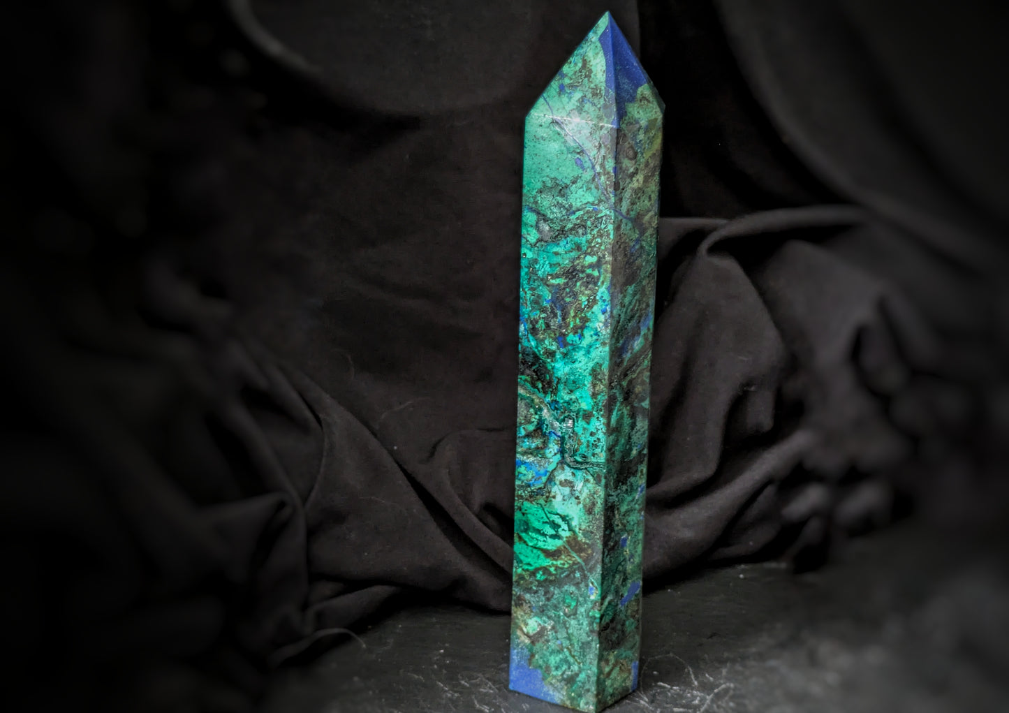 Chrysocolla With Azurite Obelisk 2