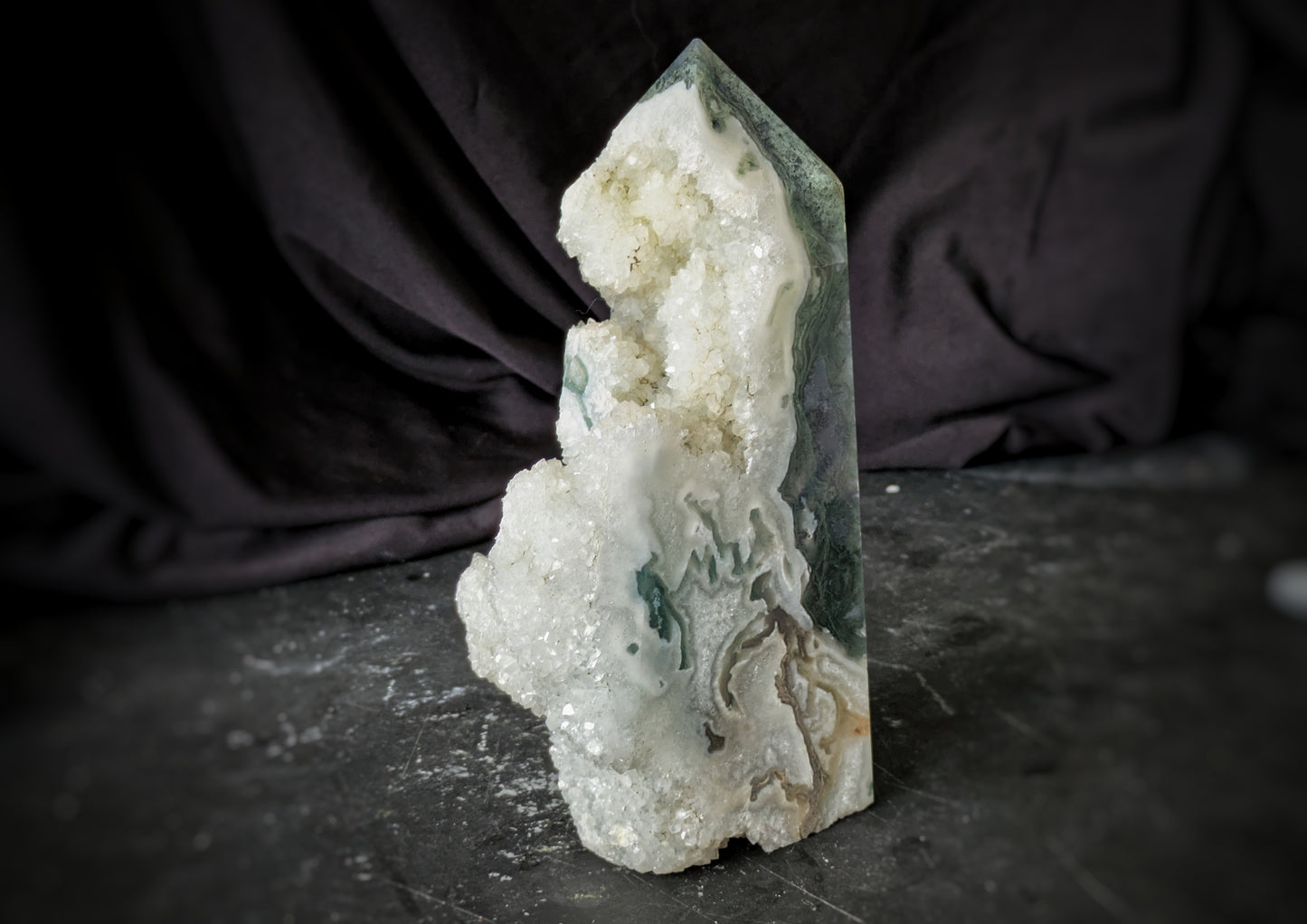 Moss Agate Obelisk 16