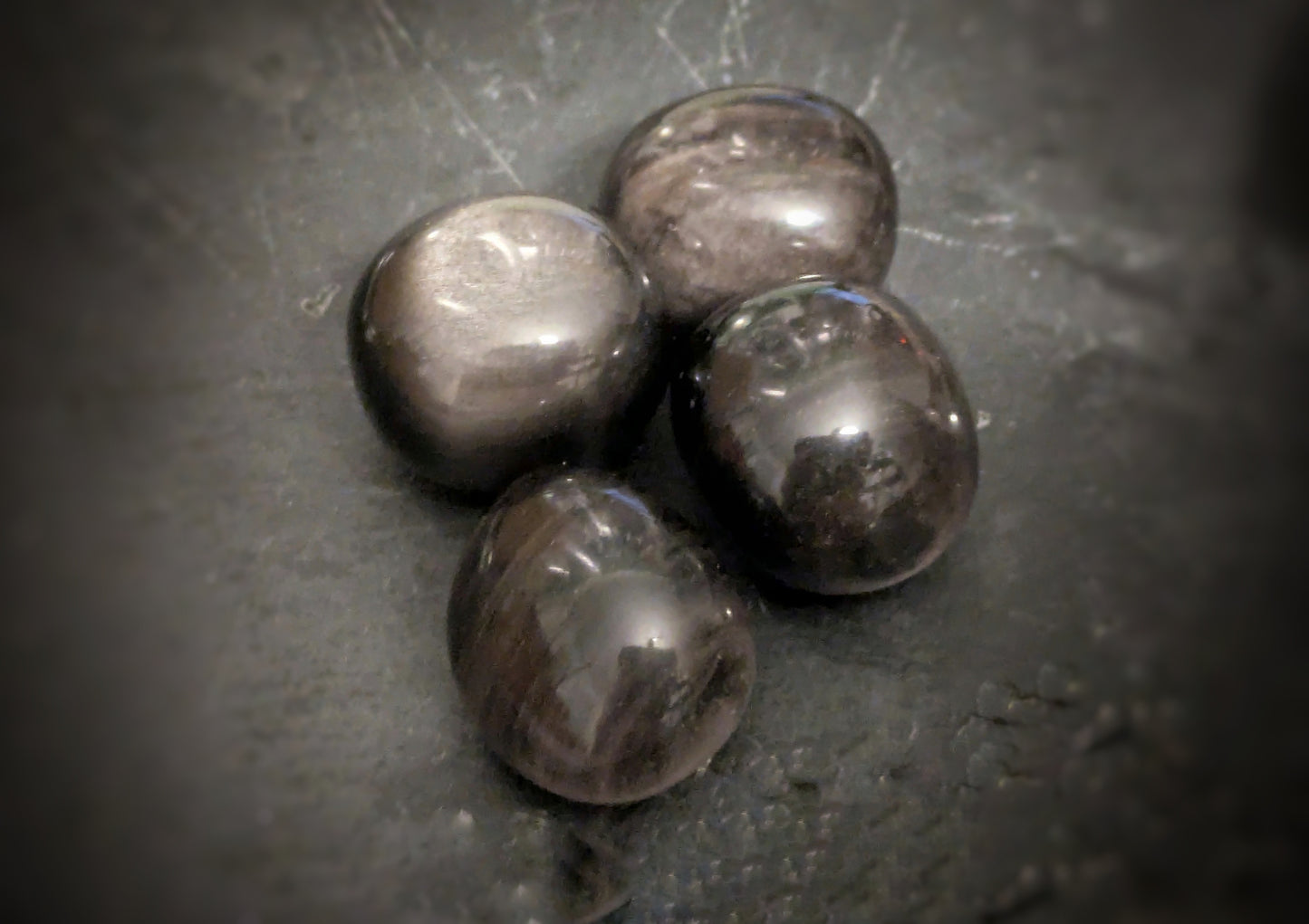 Silver Sheen Obsidian Tumblestones