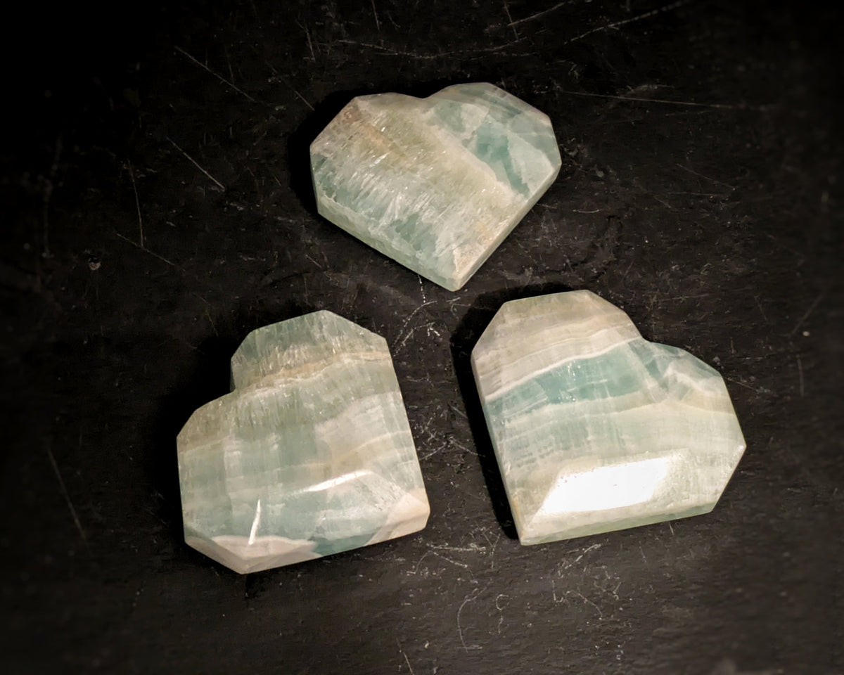 Pistachio Calcite Heart
