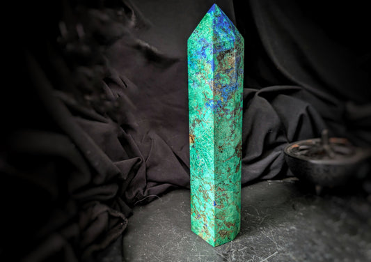 Chrysocolla With Azurite Obelisk 1