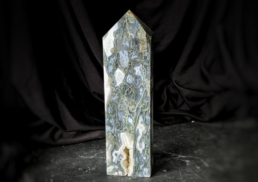 Moss Agate Obelisk 5