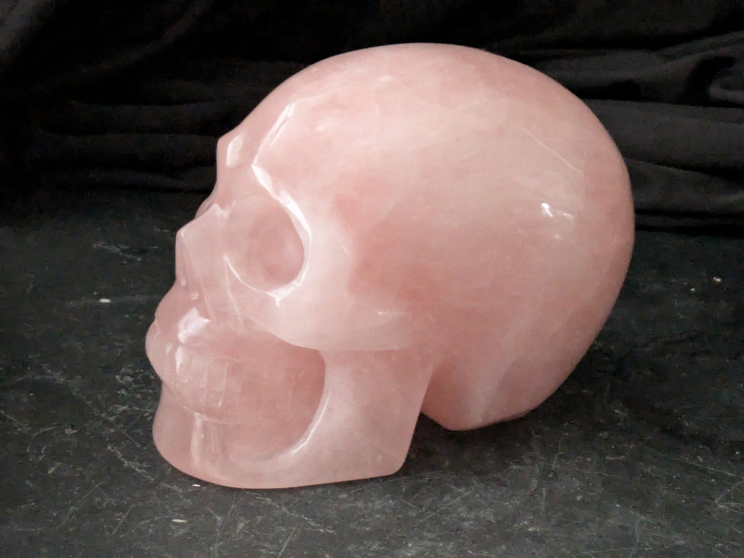 Rose Quartz Skull Carving