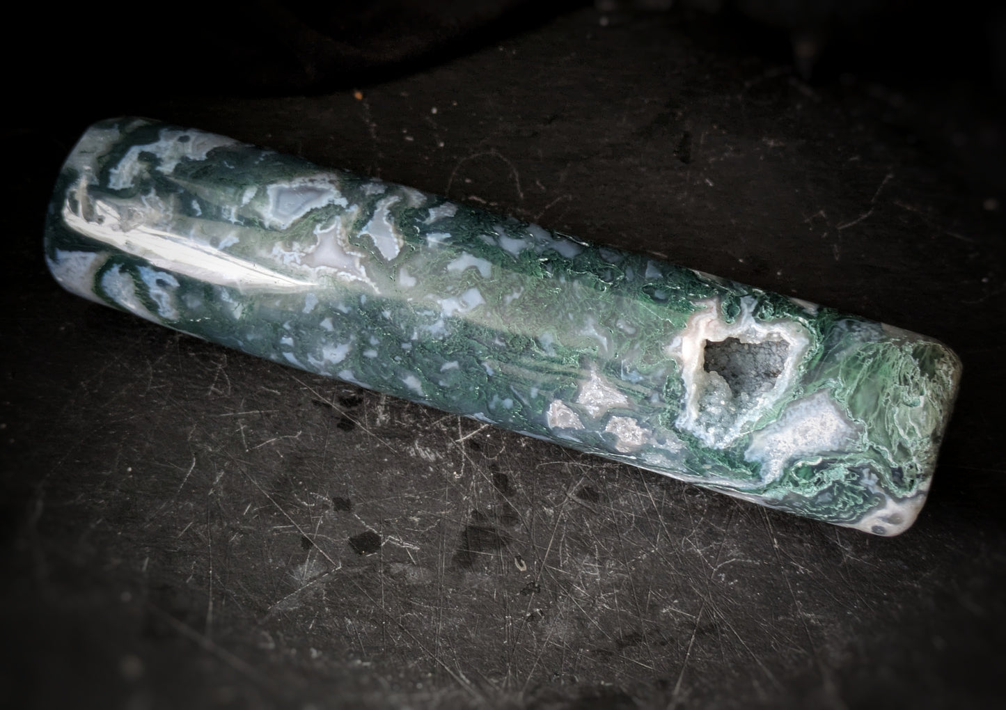 Moss Agate Cylinder 2