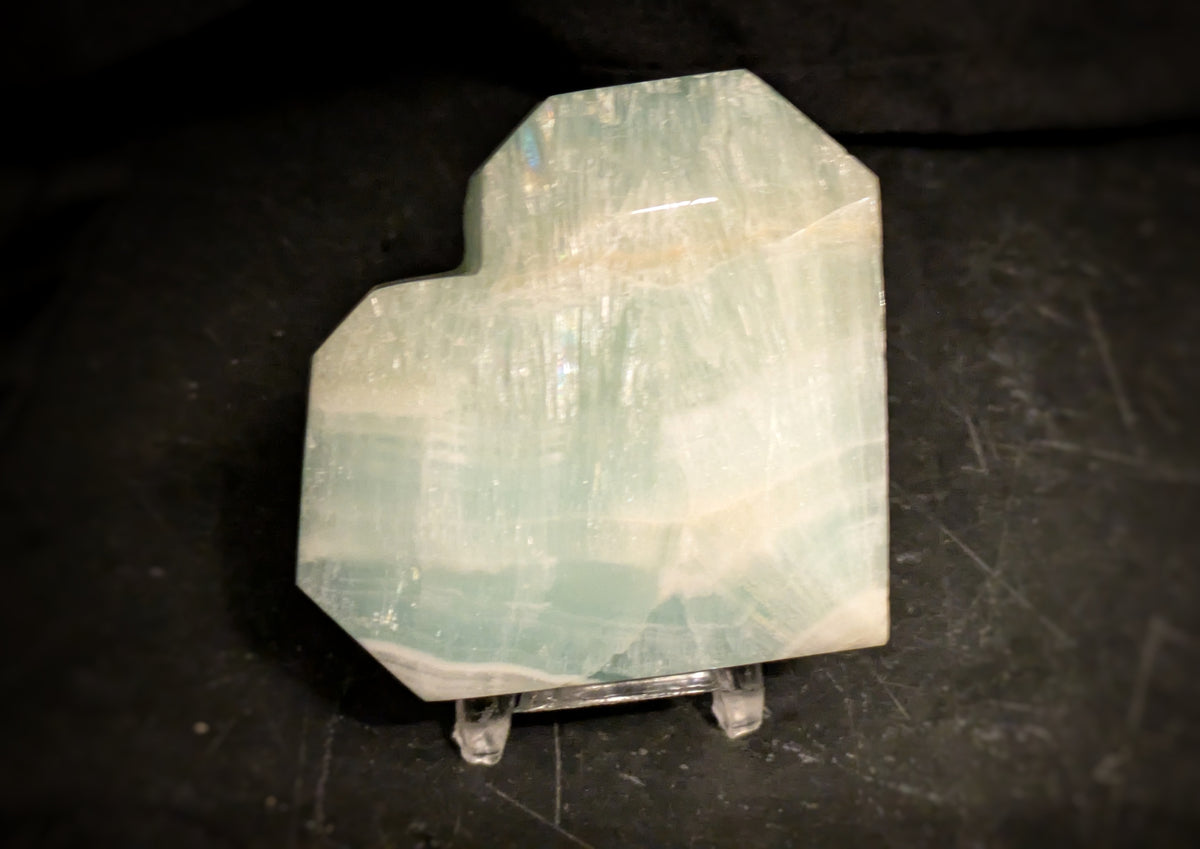 Pistachio Calcite Heart