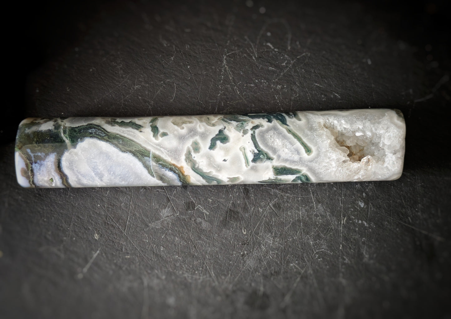 Moss Agate Cylinder 1