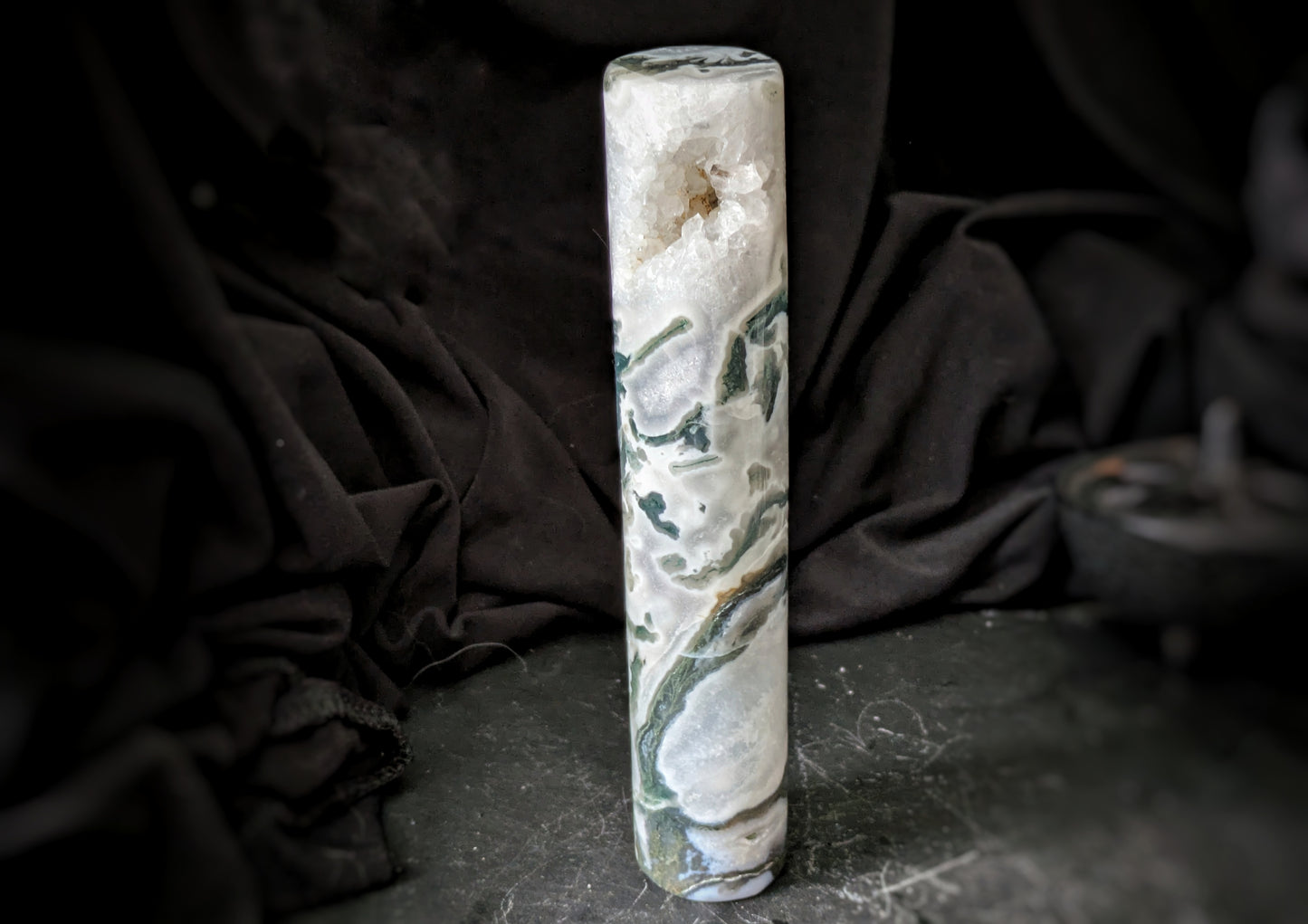 Moss Agate Cylinder 1