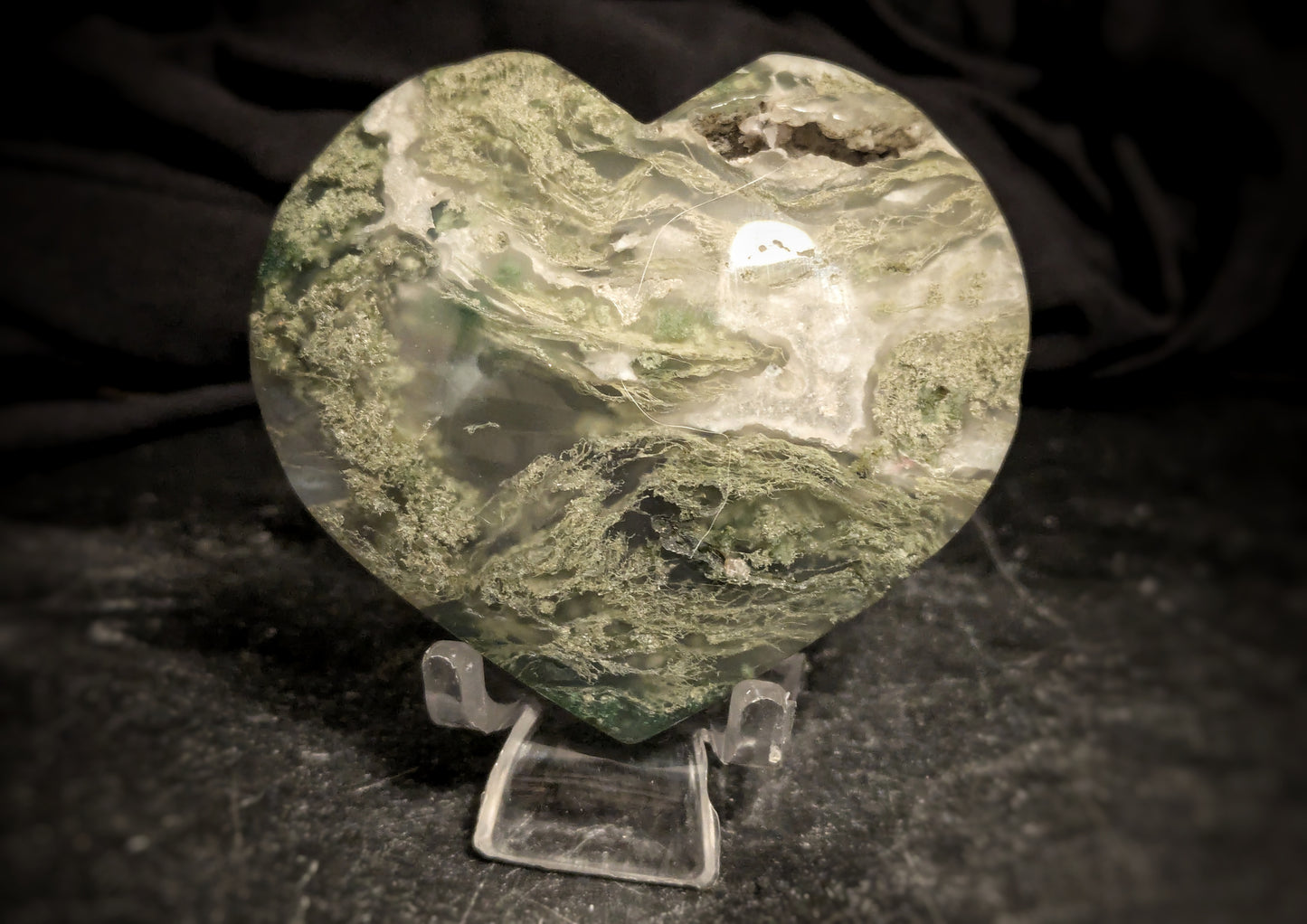 Moss Agate Heart