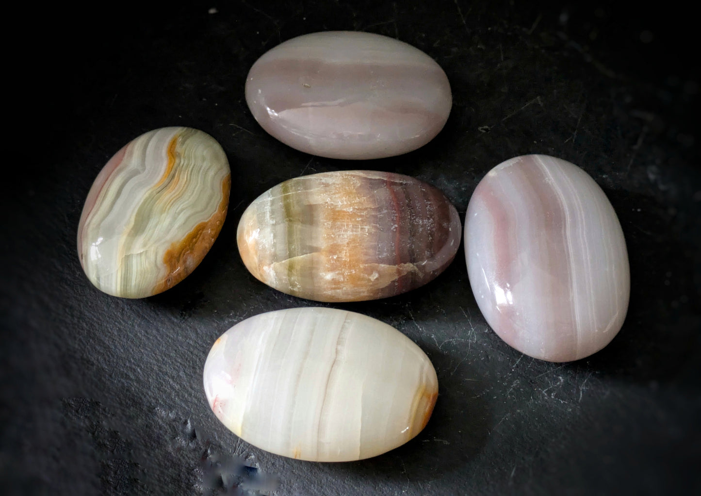 Pink Banded Onyx Palmstone