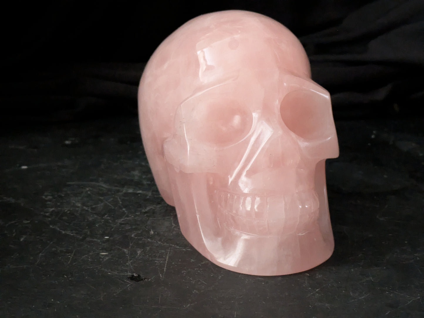 Rose Quartz Skull Carving