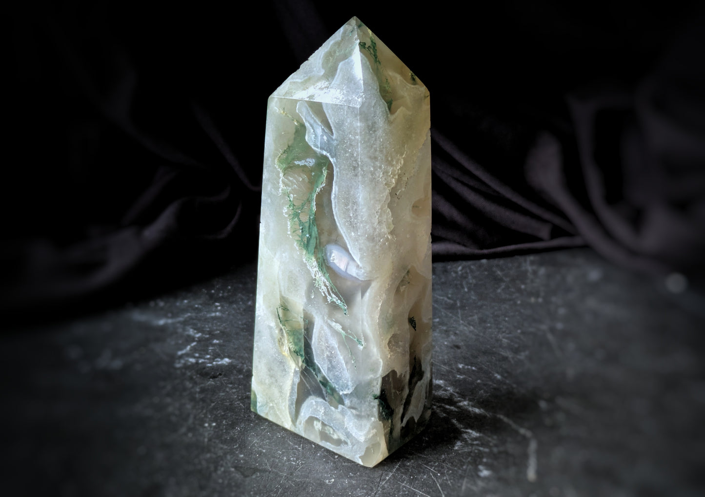 Moss Agate Obelisk 4