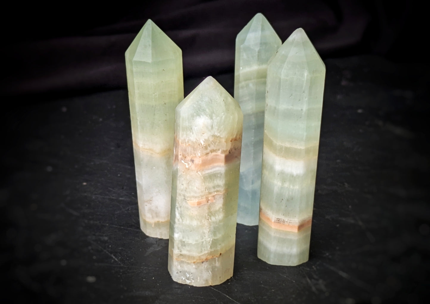 Pistachio Calcite Mini Obelisk
