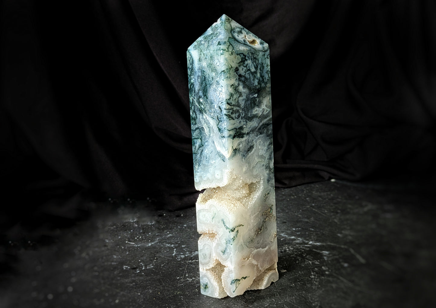 Moss Agate Obelisk 11