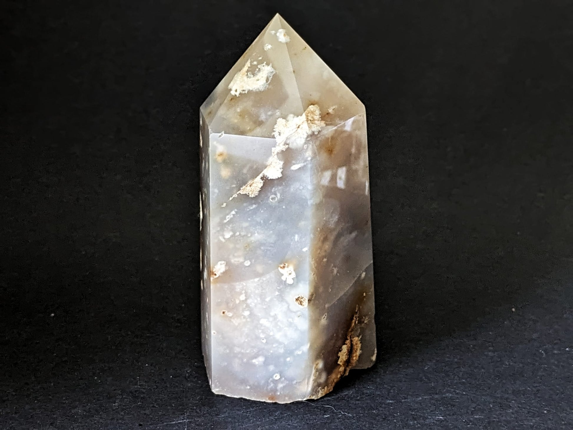 Flower Agate Large Obelisk