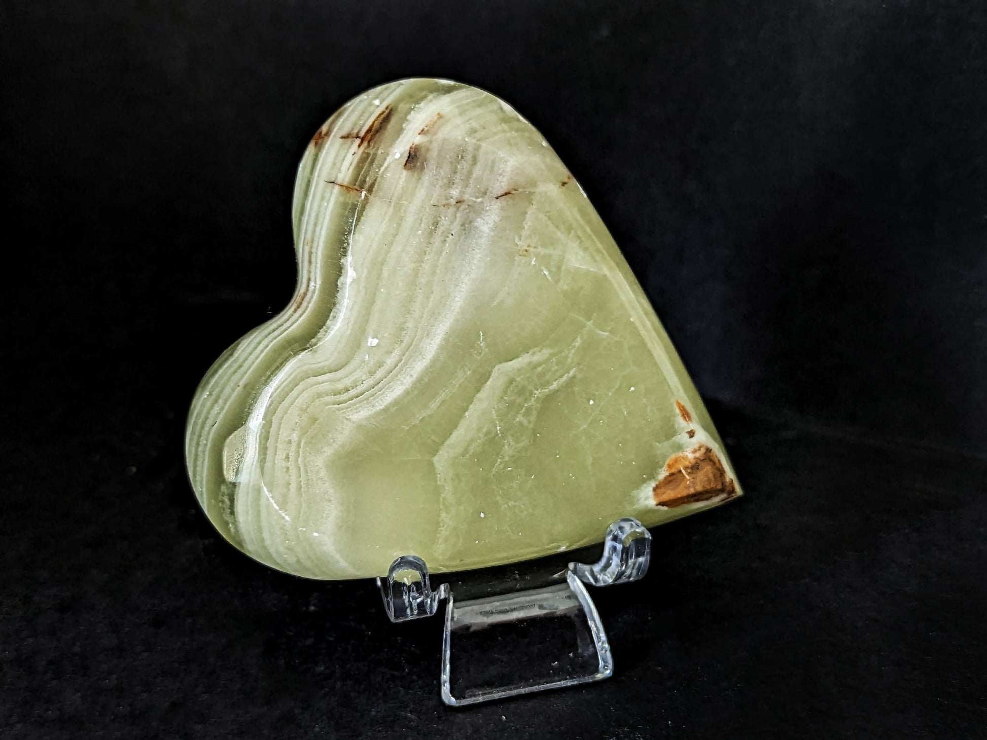 Green Banded Onyx Heart
