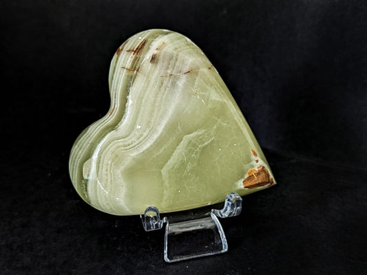 Green Banded Onyx Heart