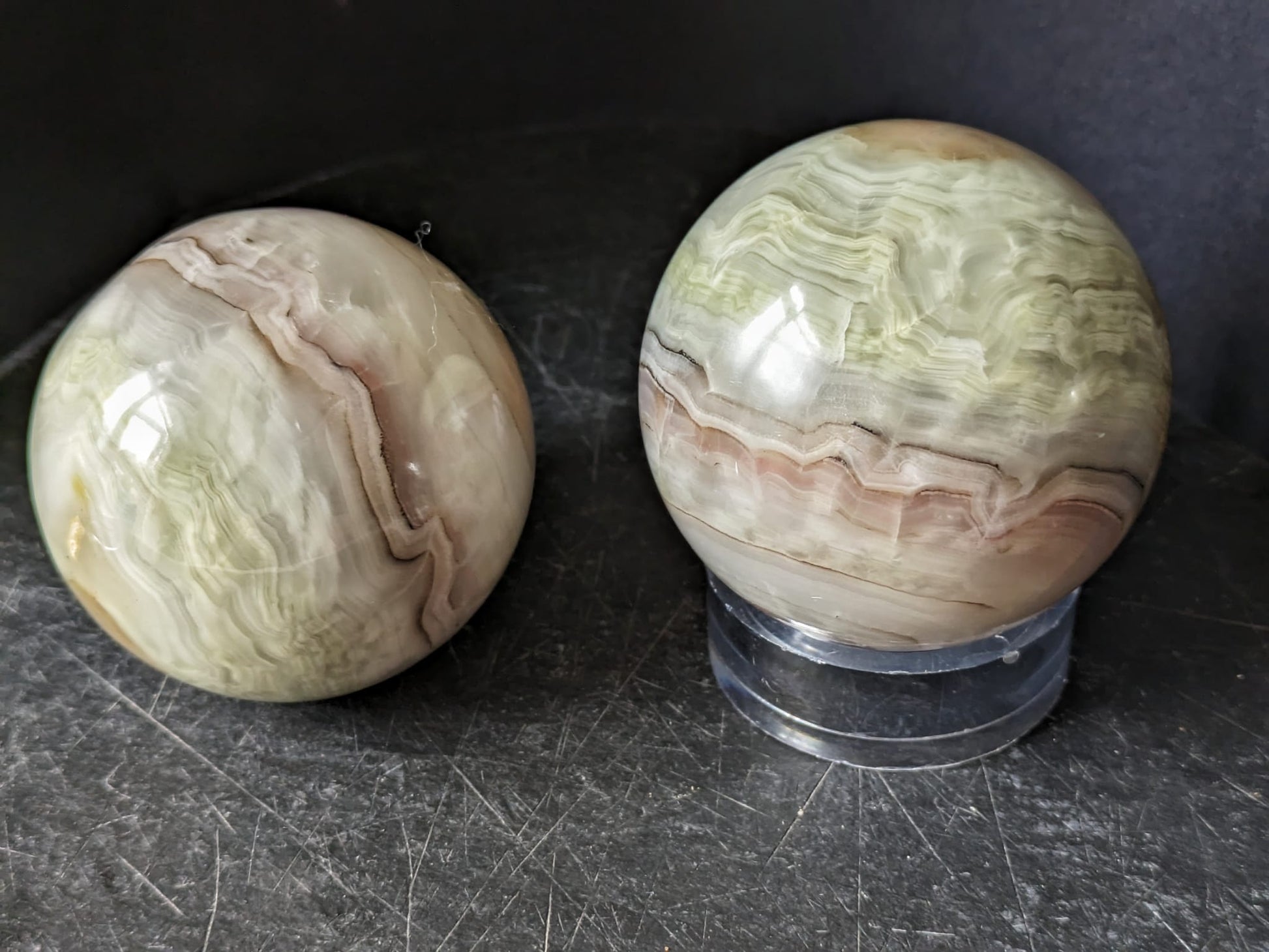 Green Banded Onyx Sphere