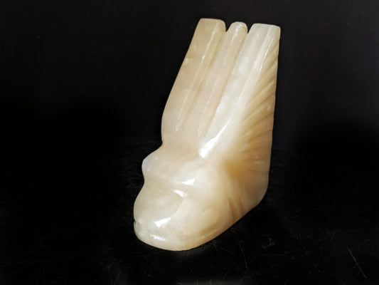 Orange Calcite Dragon Carving