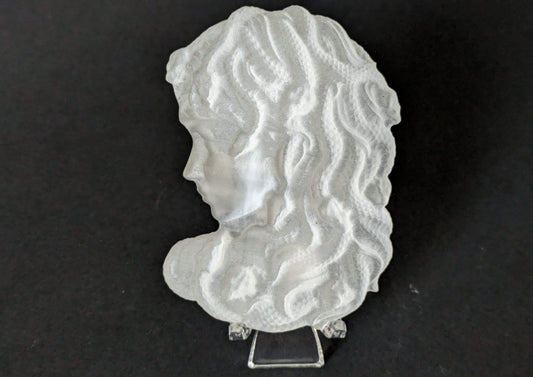 Selenite Medusa Carving